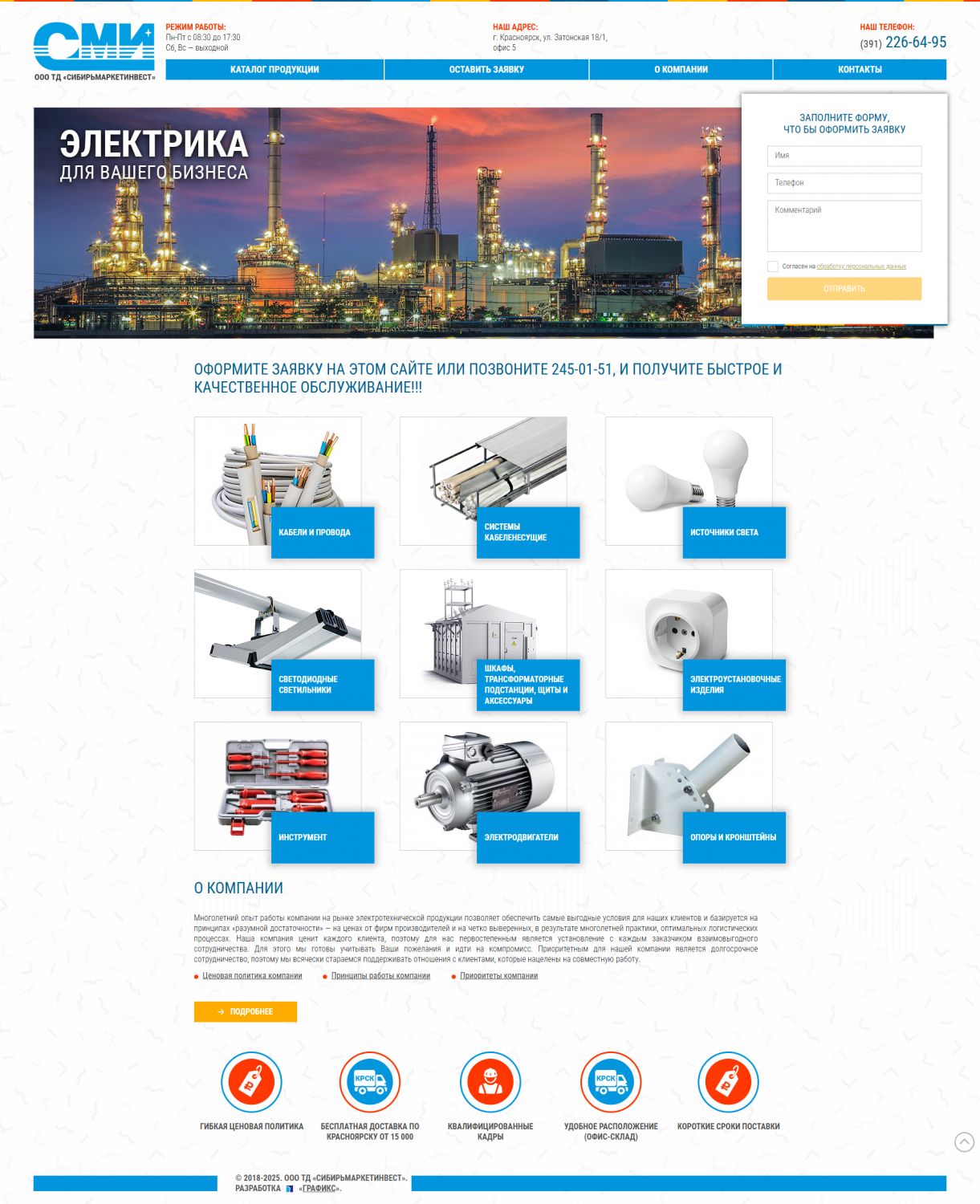 Создание сайта для компании ООО «СибирьМаркетИнвест»